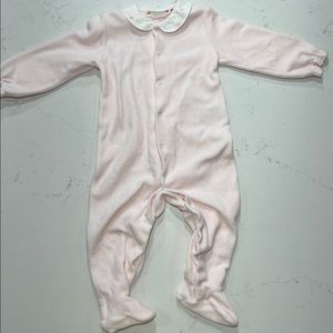 BONPOINT BABY ROUND NECK SLEEPSUIT PALE PINK